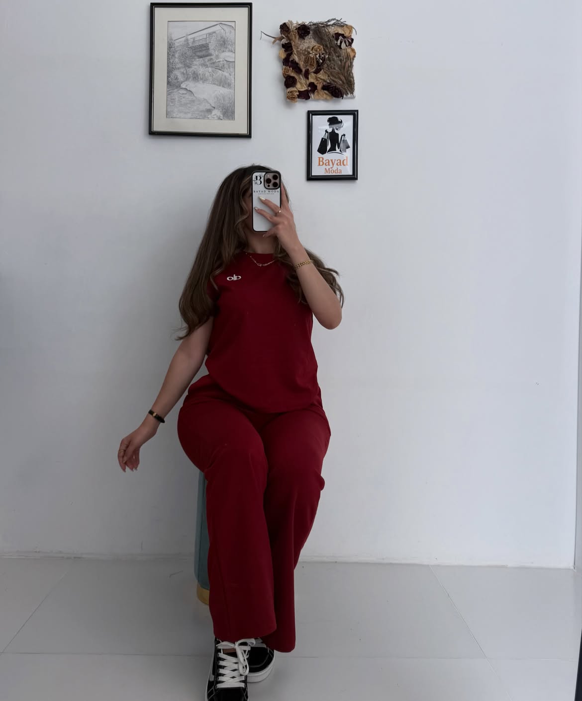 Women's Ribbed Flare Co-ord Set – Crew Neck Top & Flared Pants (2 Piece)