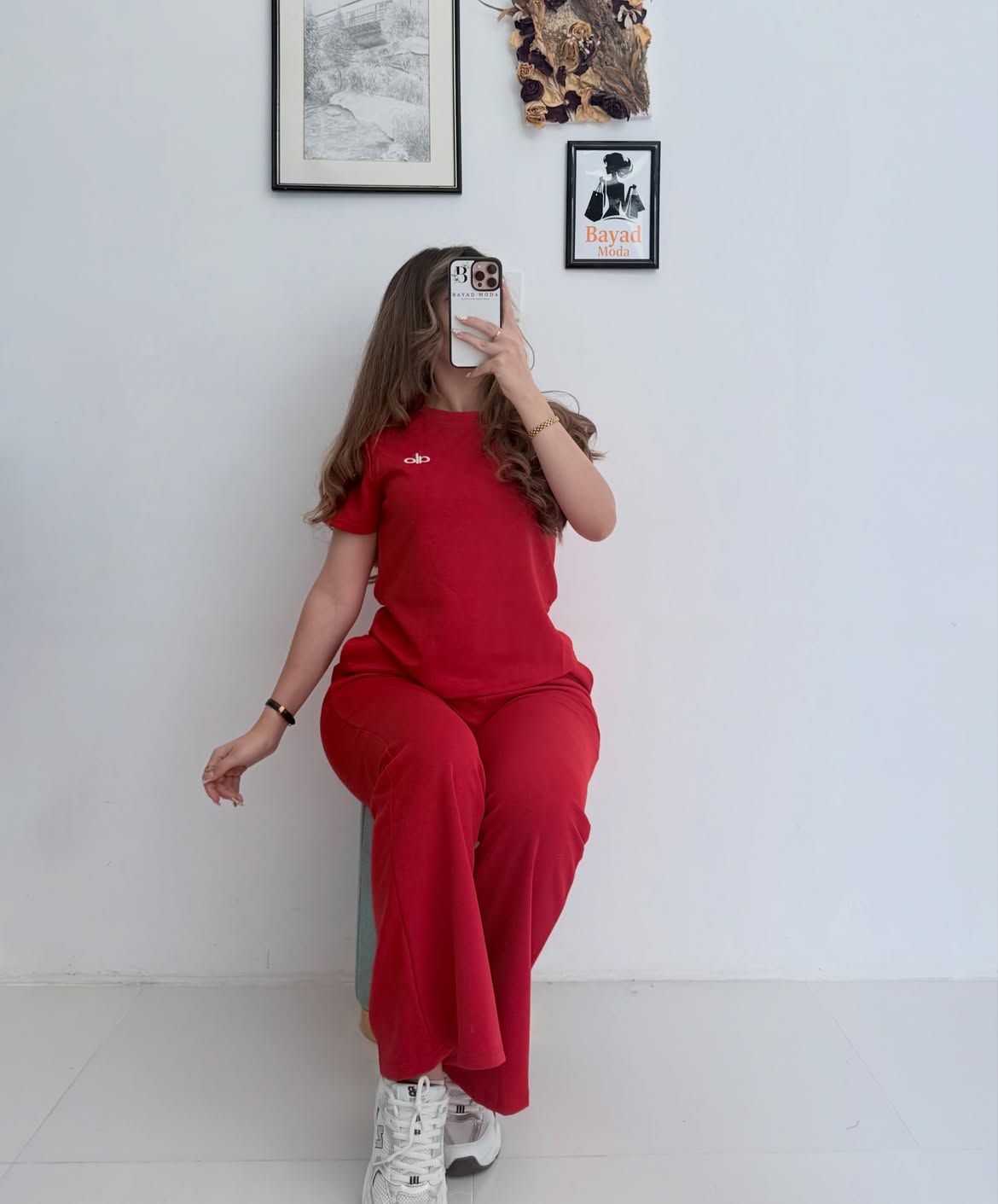 Women's Ribbed Flare Co-ord Set – Crew Neck Top & Flared Pants (2 Piece)