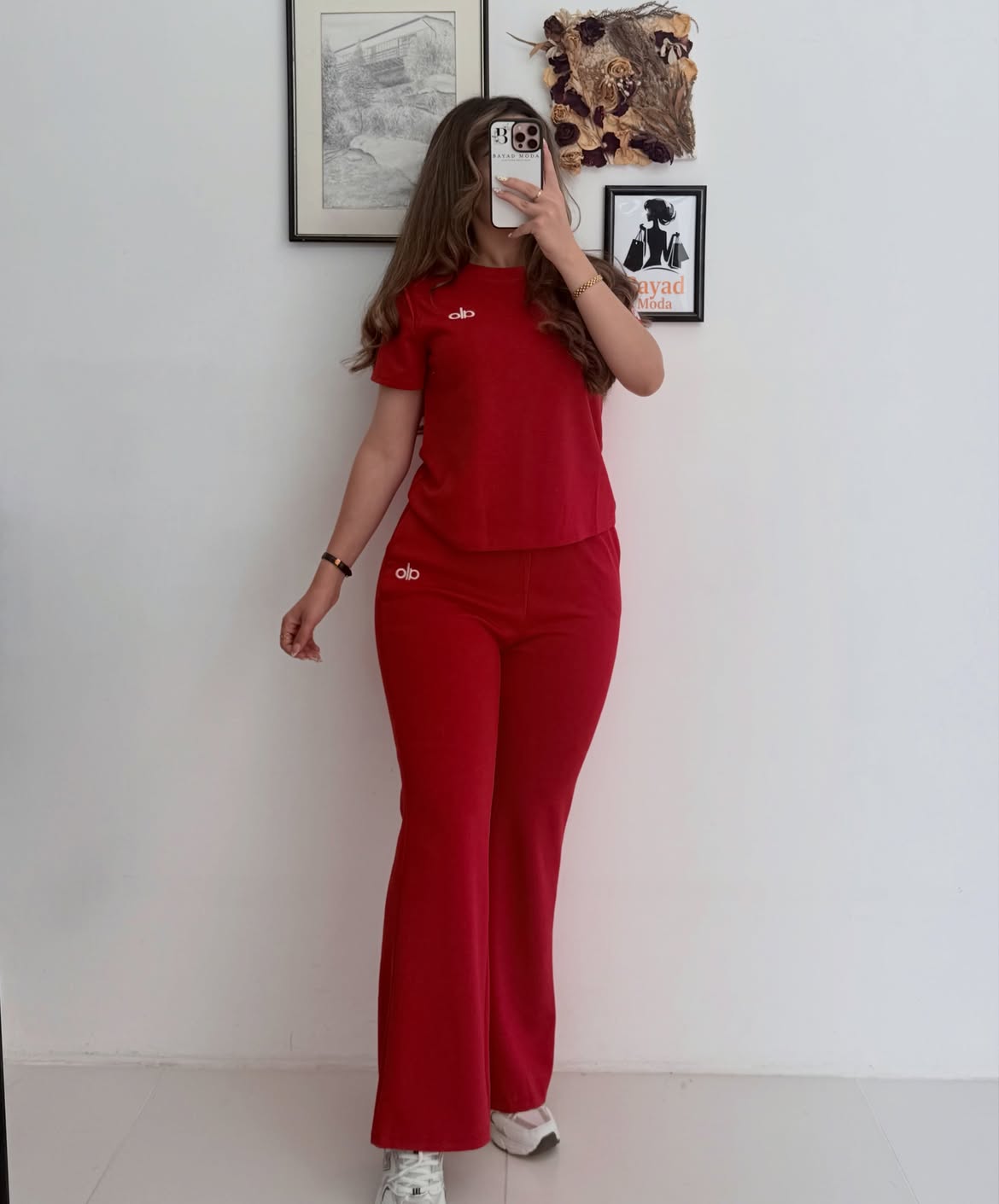 Women's Ribbed Flare Co-ord Set – Crew Neck Top & Flared Pants (2 Piece)