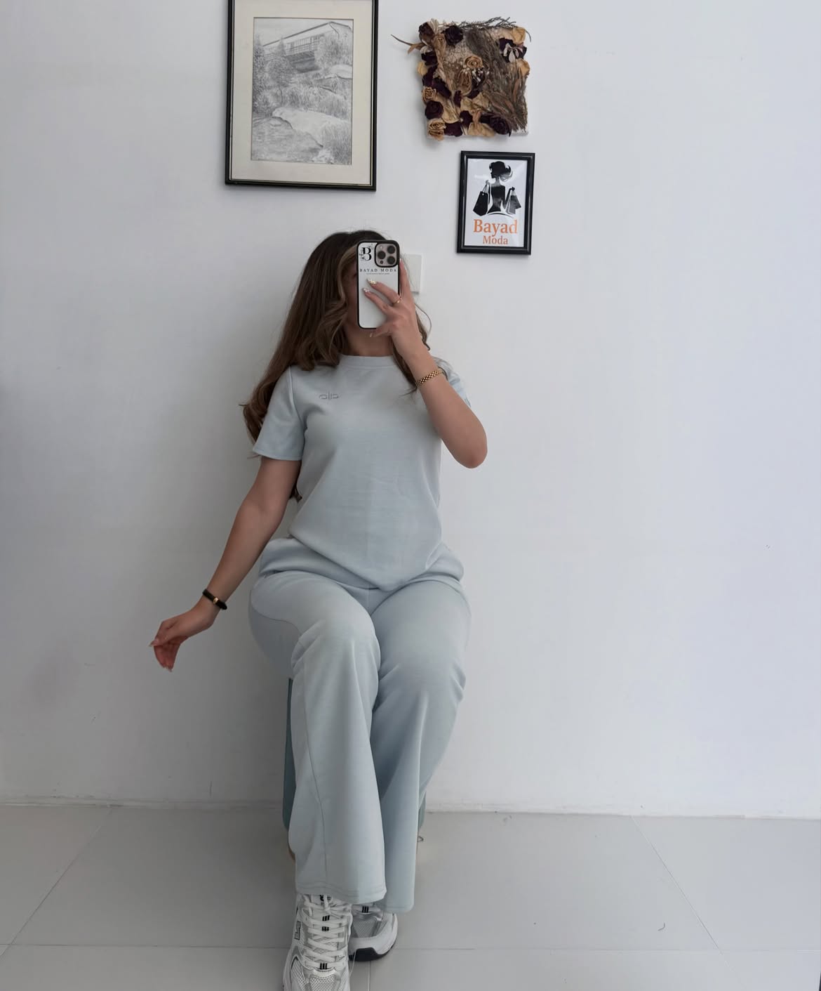 Women's Ribbed Flare Co-ord Set – Crew Neck Top & Flared Pants (2 Piece)